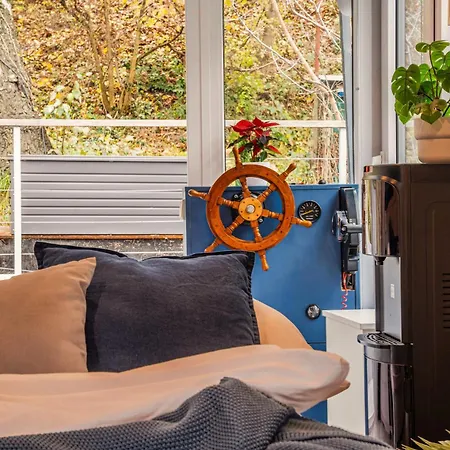 Romantic Houseboat Neptun In Prague With Paddle Boat